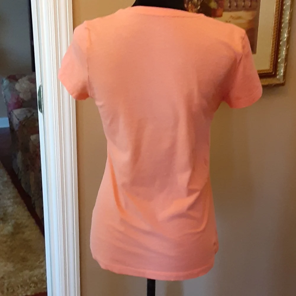 The North Face light coral cap sleeve tee shirt Swirl Pattern  size Medium EUC - Picture 5 of 6